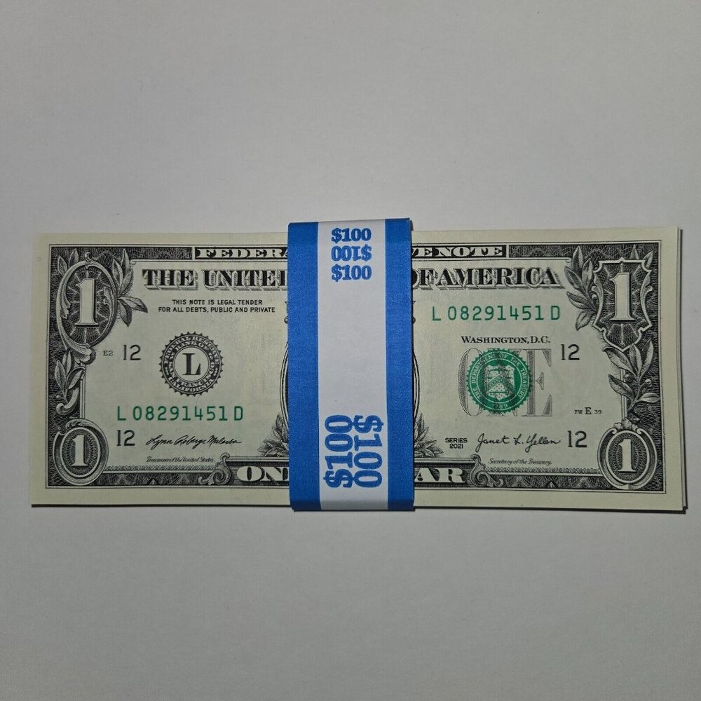 25 ($1) Dollar Bills Uncirculated Sequential (WITH SLEEVES) - Series 2021 (B191)